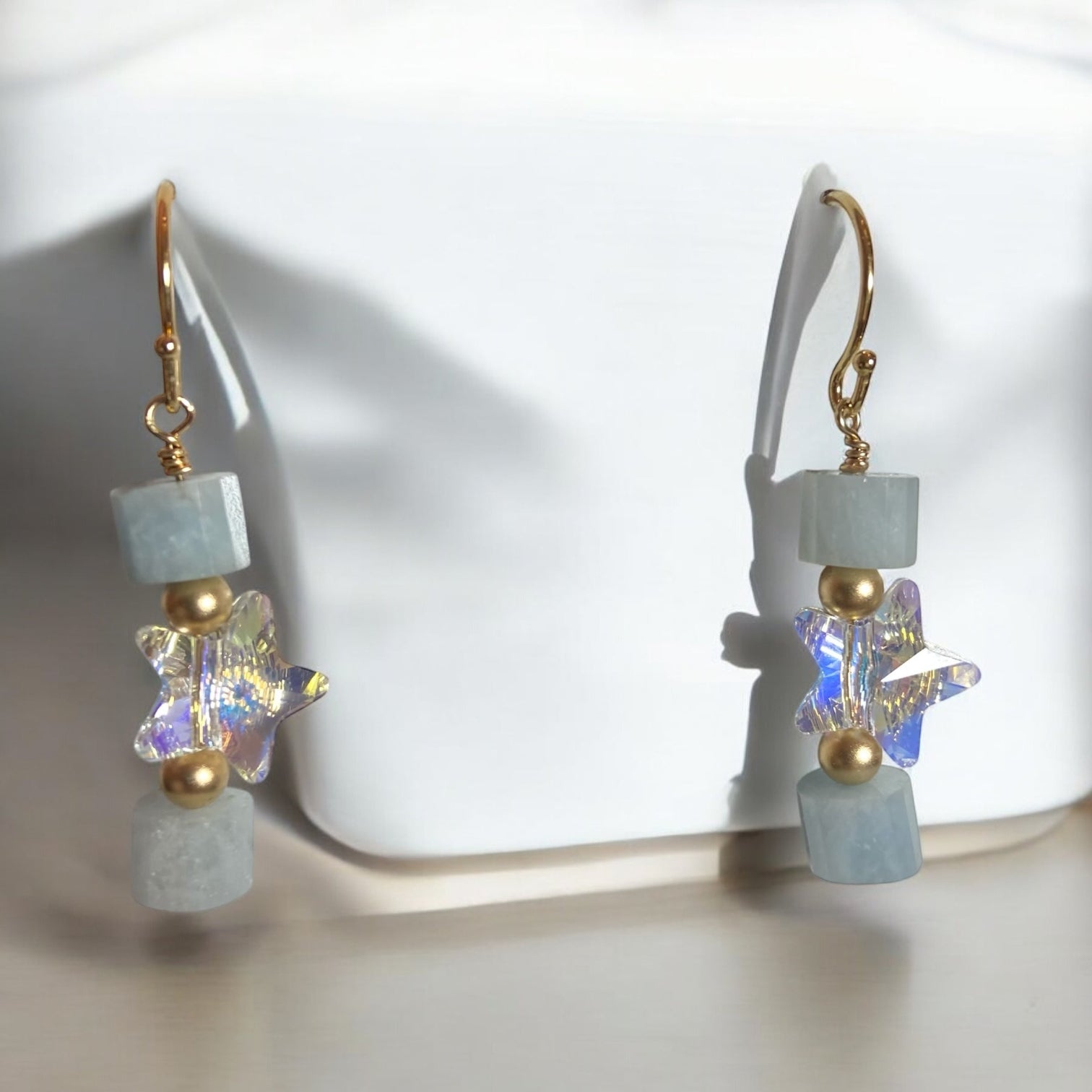 14k gold-filled aquamarine earrings