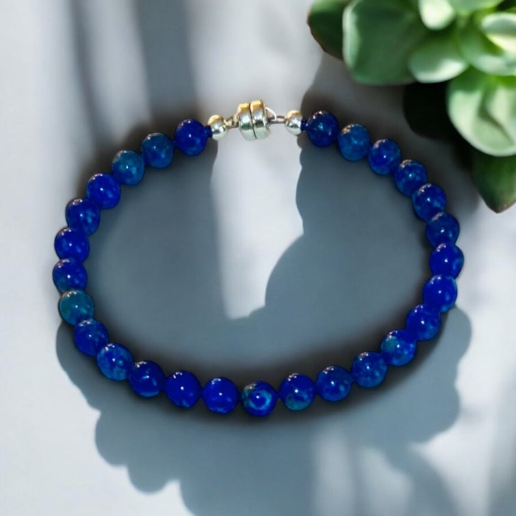 Lapis Lazuli Line Bracelet, Sterling Silver