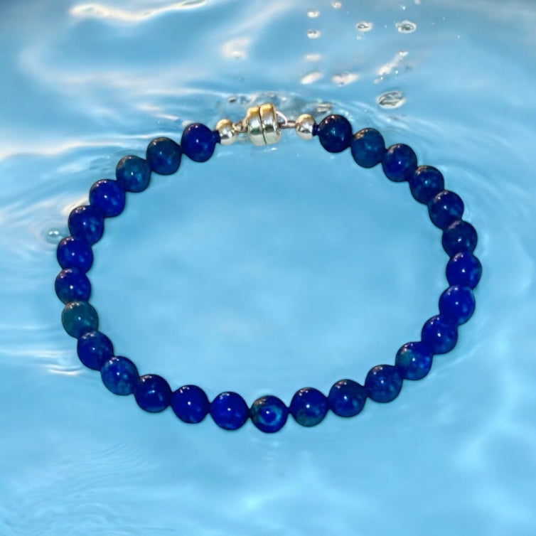 Lapis Lazuli Line Bracelet, Sterling Silver