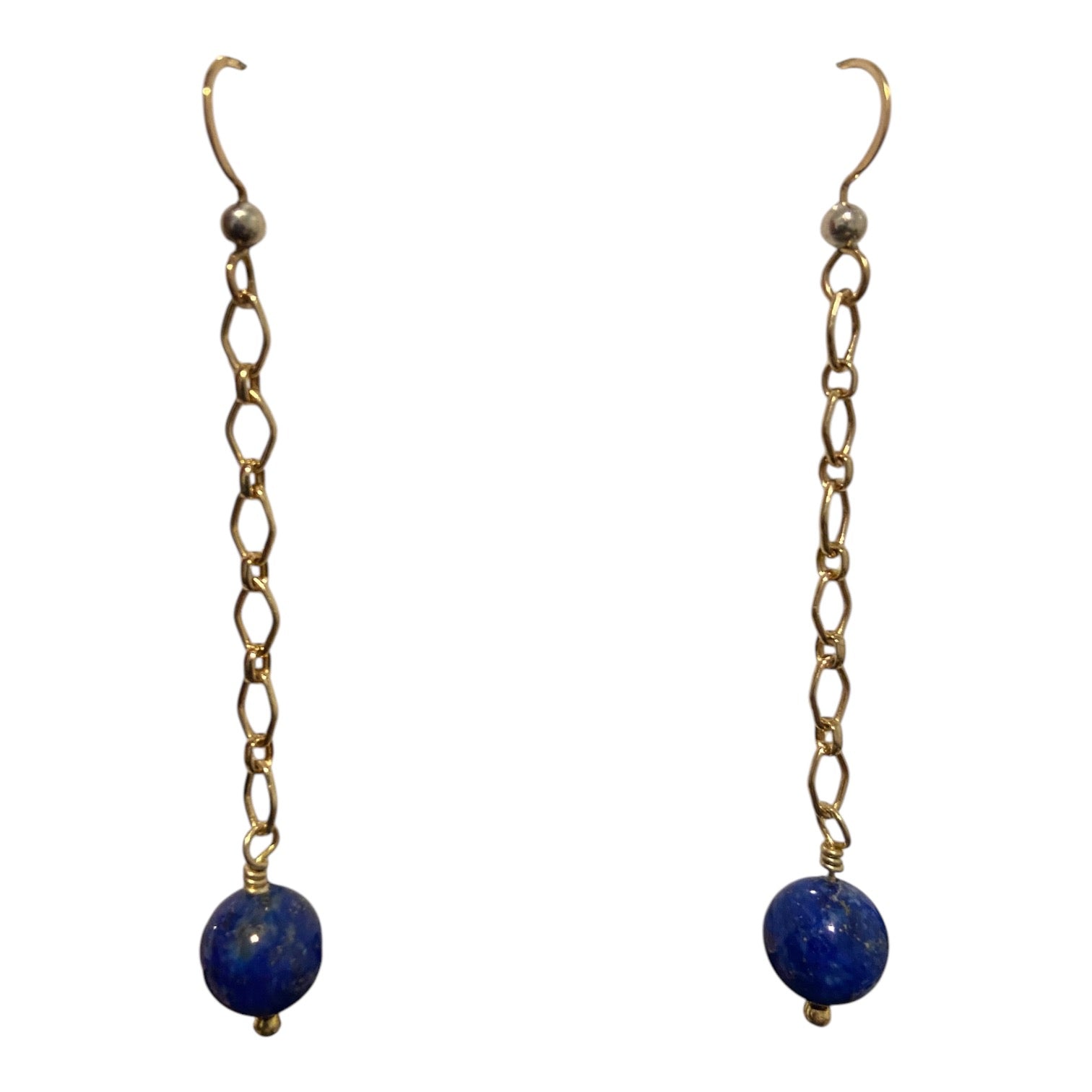 Lapis Dangle Earrings, 14k Gold-Filled