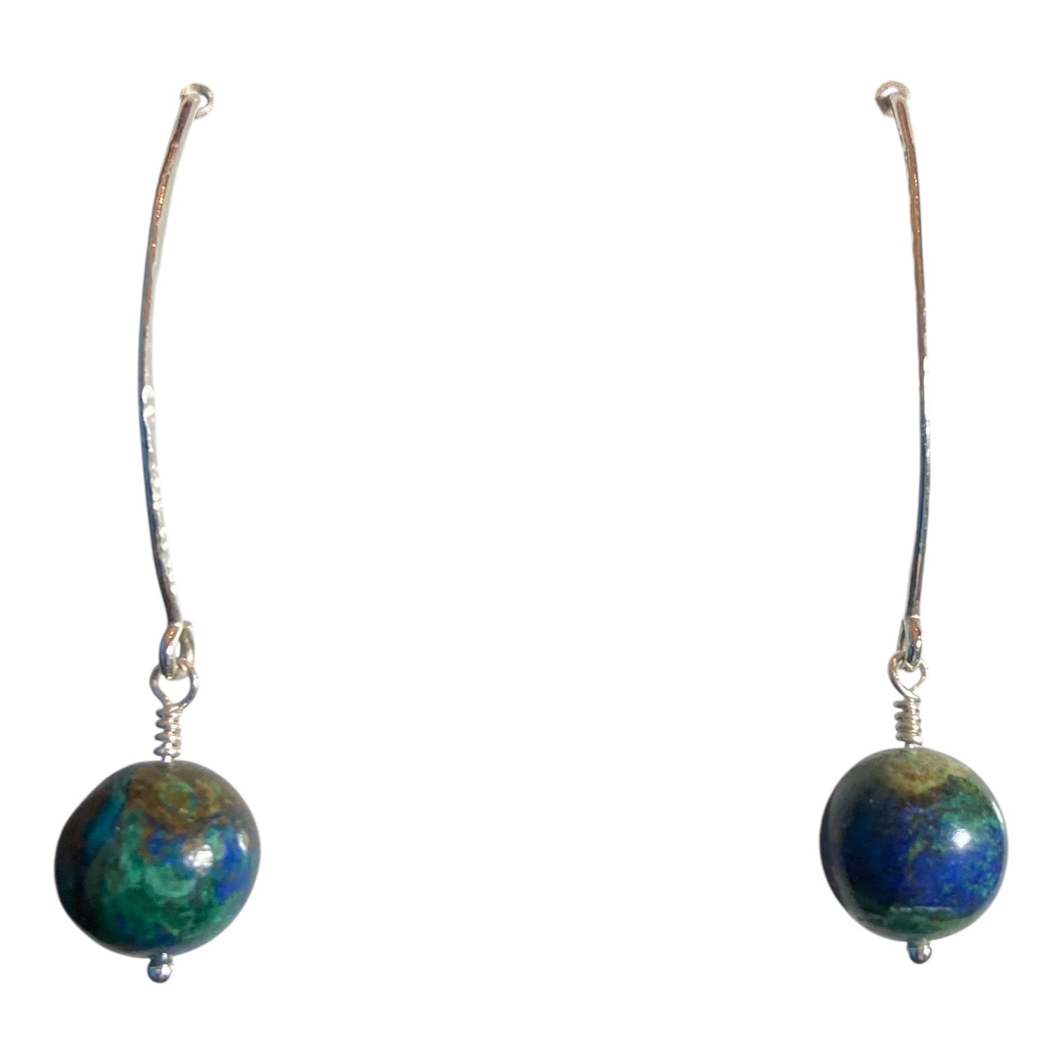 Simply Elegant Lapis/Malachite 10mm Earrings in 14K Gold-Filled or Sterling Silver