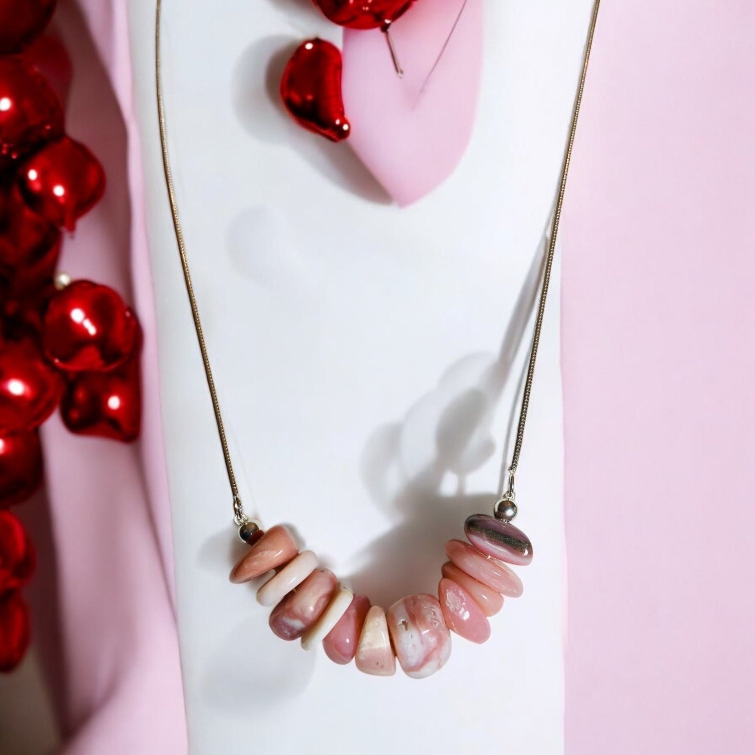 Pink Serenity: Pink Opal Bar Necklace