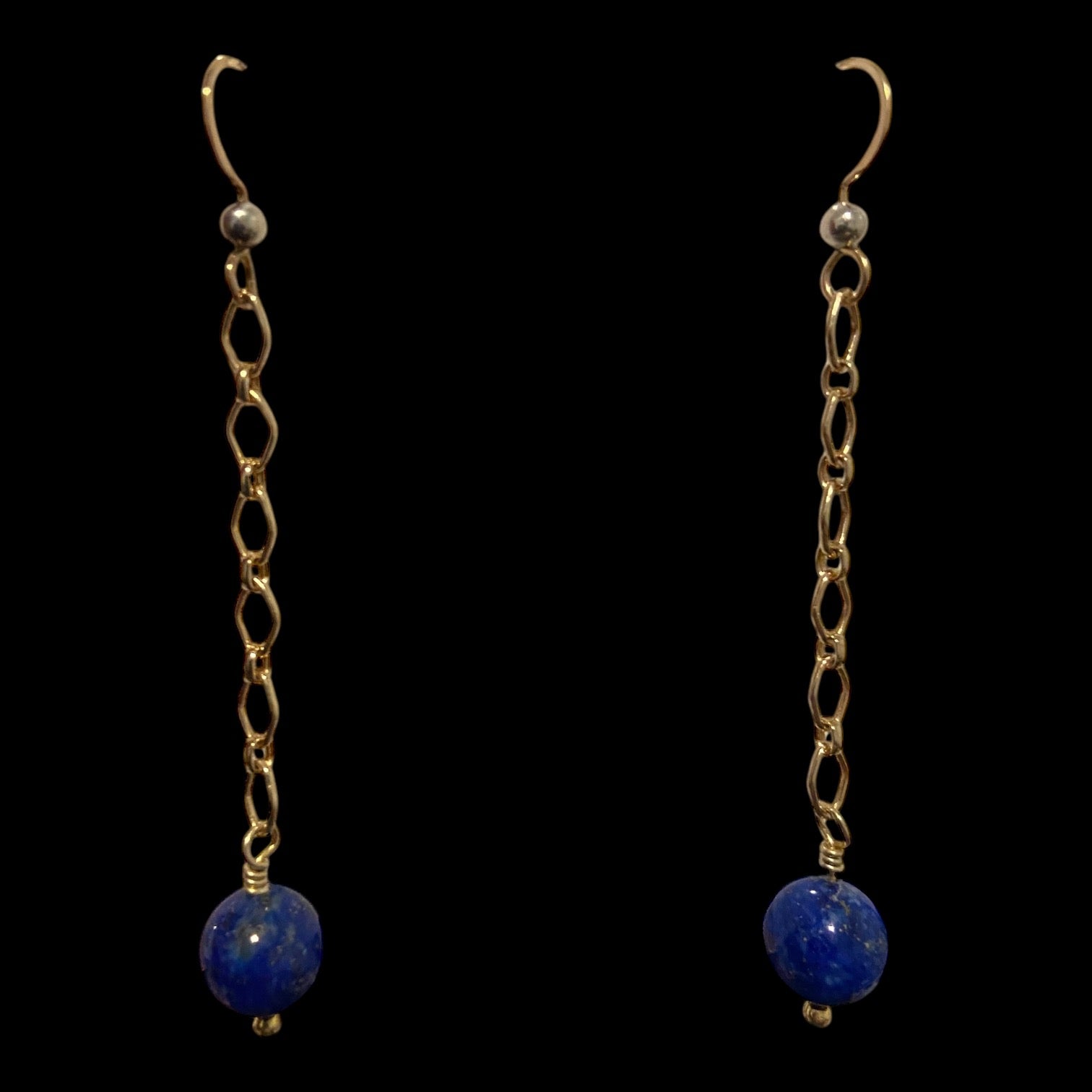 Lapis Dangle Earrings, 14k Gold-Filled