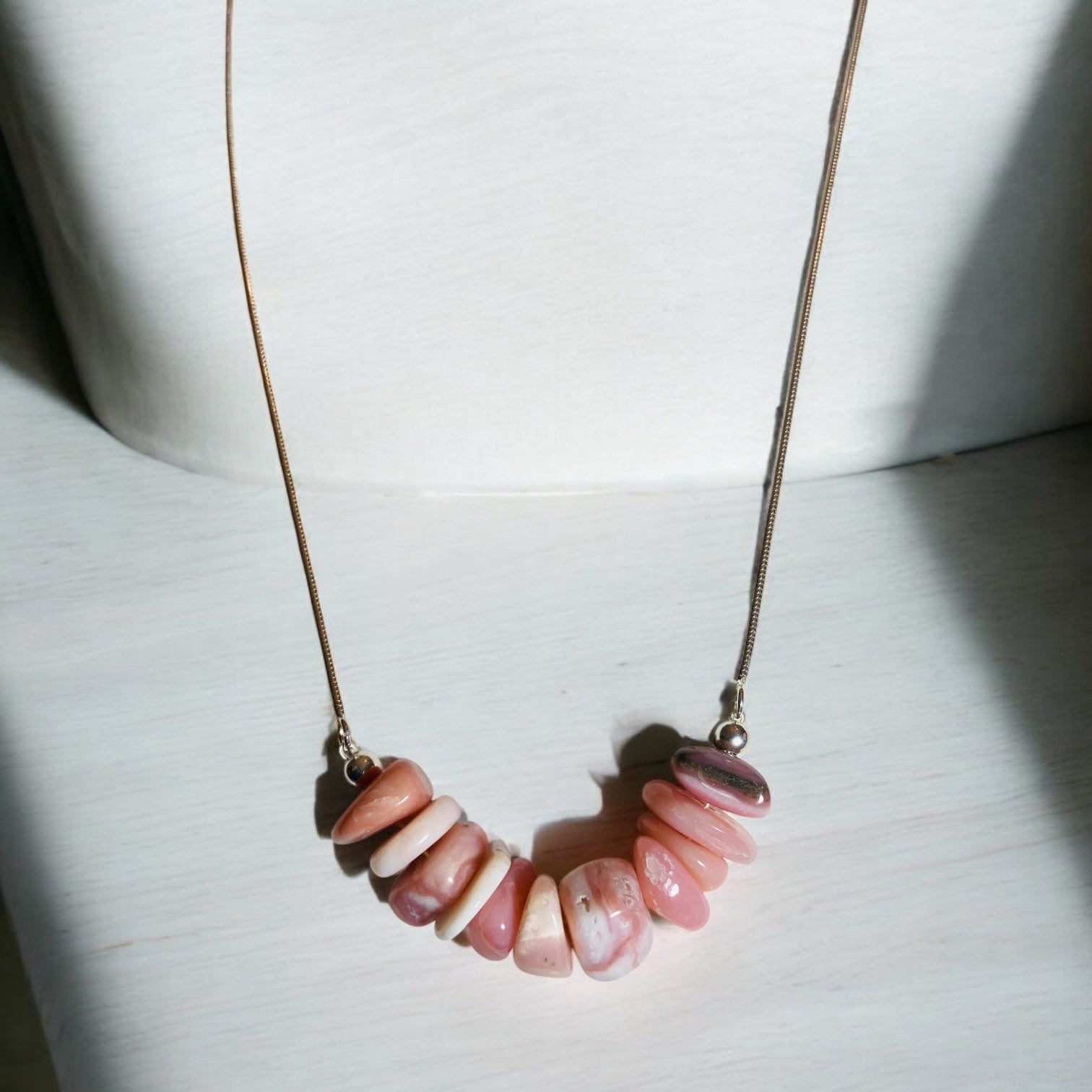 Pink Serenity: Pink Opal Bar Necklace