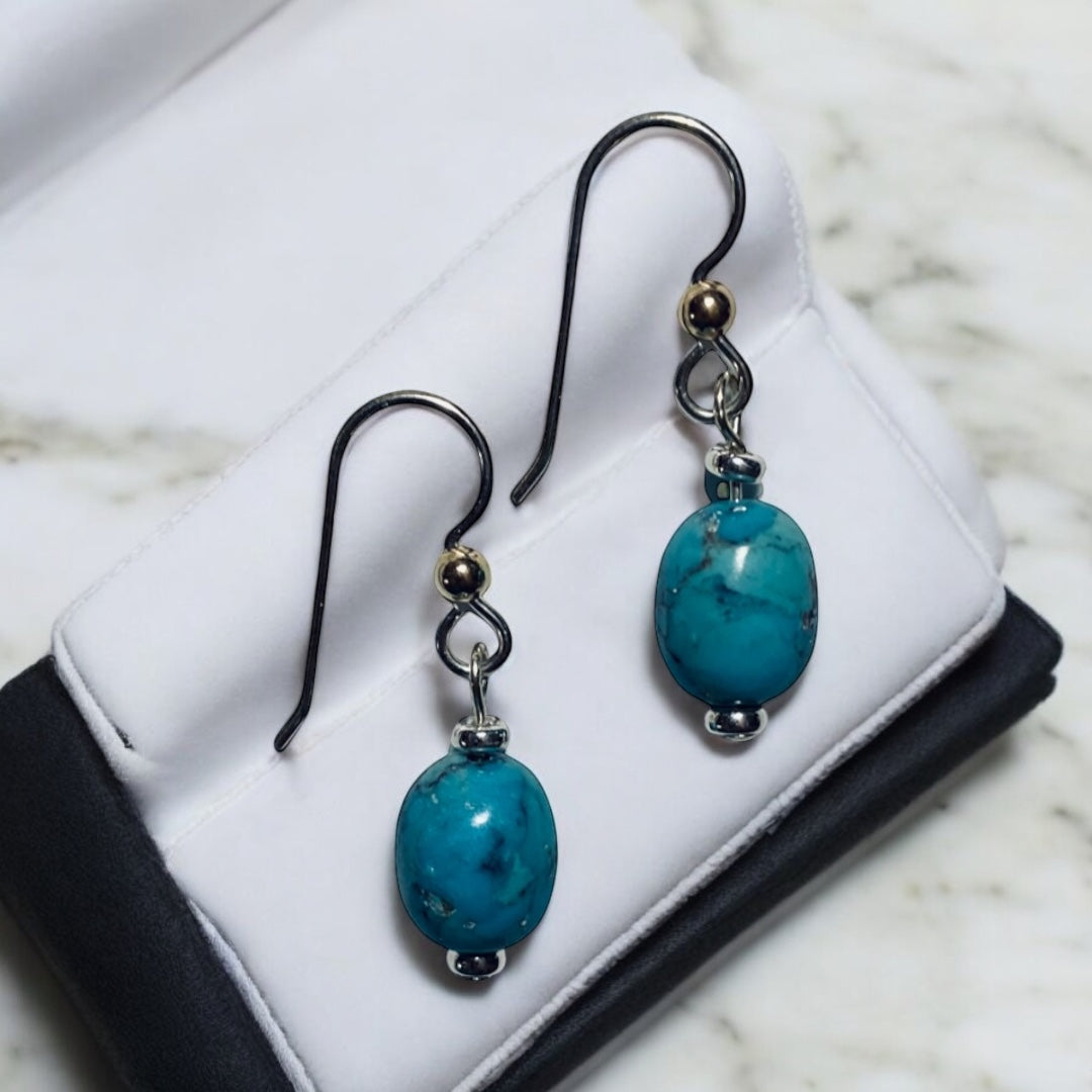 Sterling Silver Kingman Turquoise Earrings