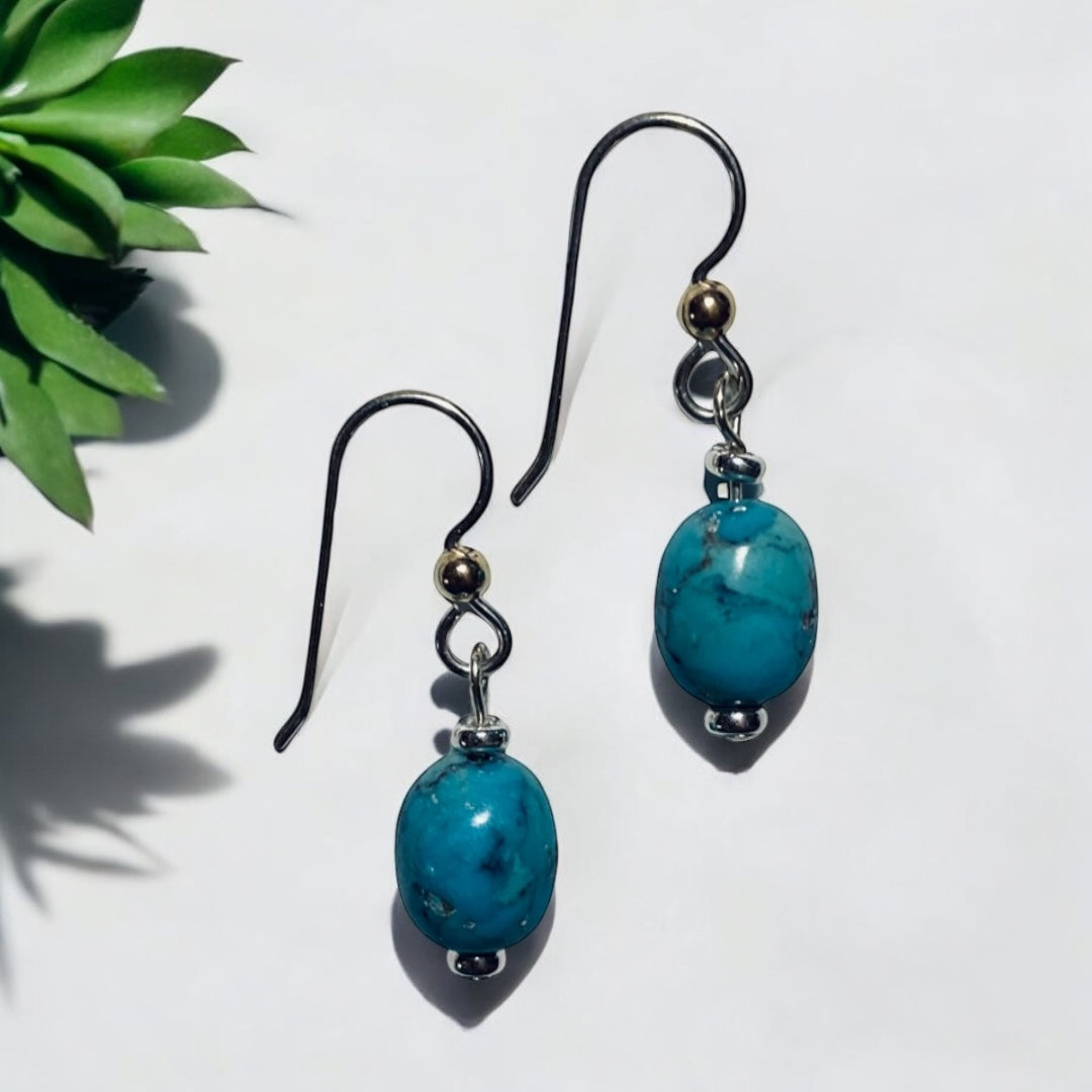 Sterling Silver Kingman Turquoise Earrings