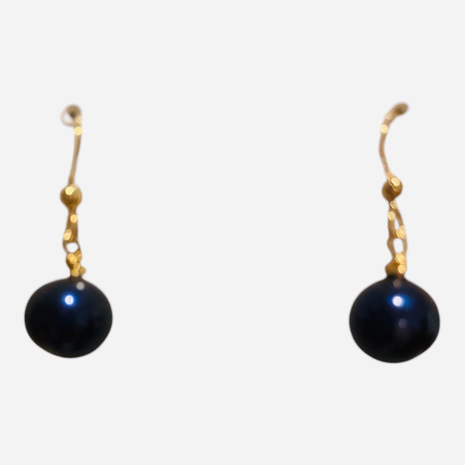 Black Pearl Earrings in Sterling Silver or Gold-Filled Ear Wires