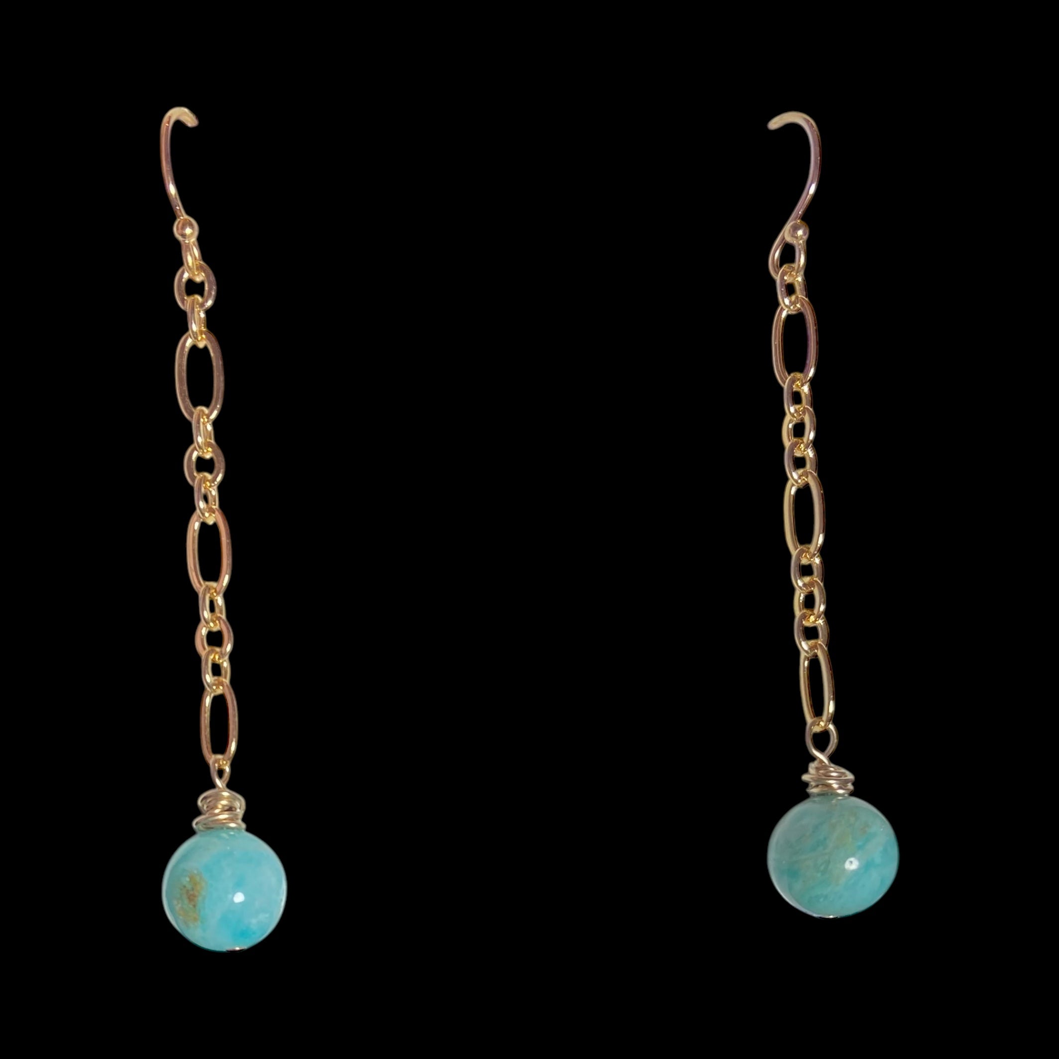 amazonite drop earrings styled