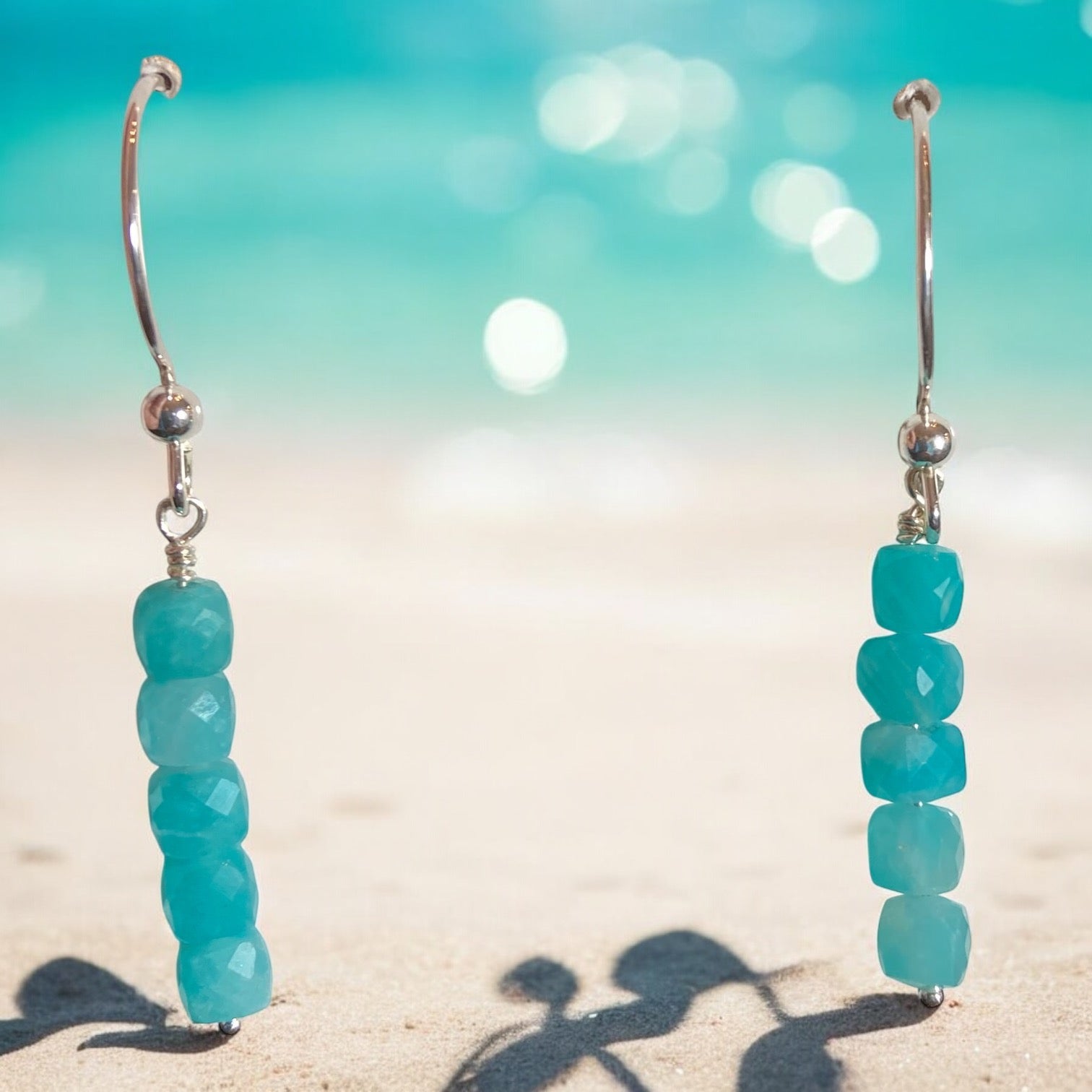 amazonite sterling silver earrings