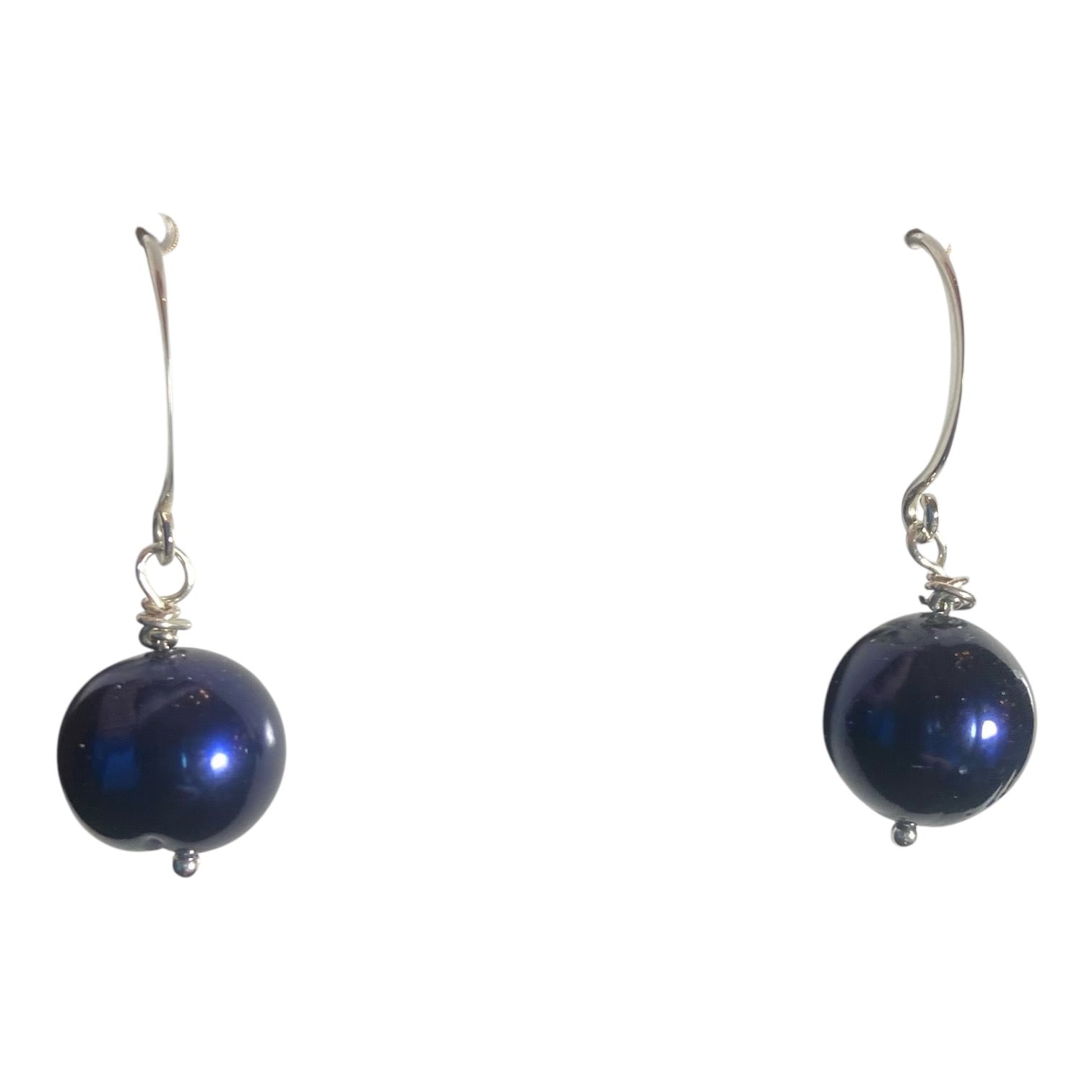 Black Pearl Earrings in Sterling Silver or Gold-Filled Ear Wires