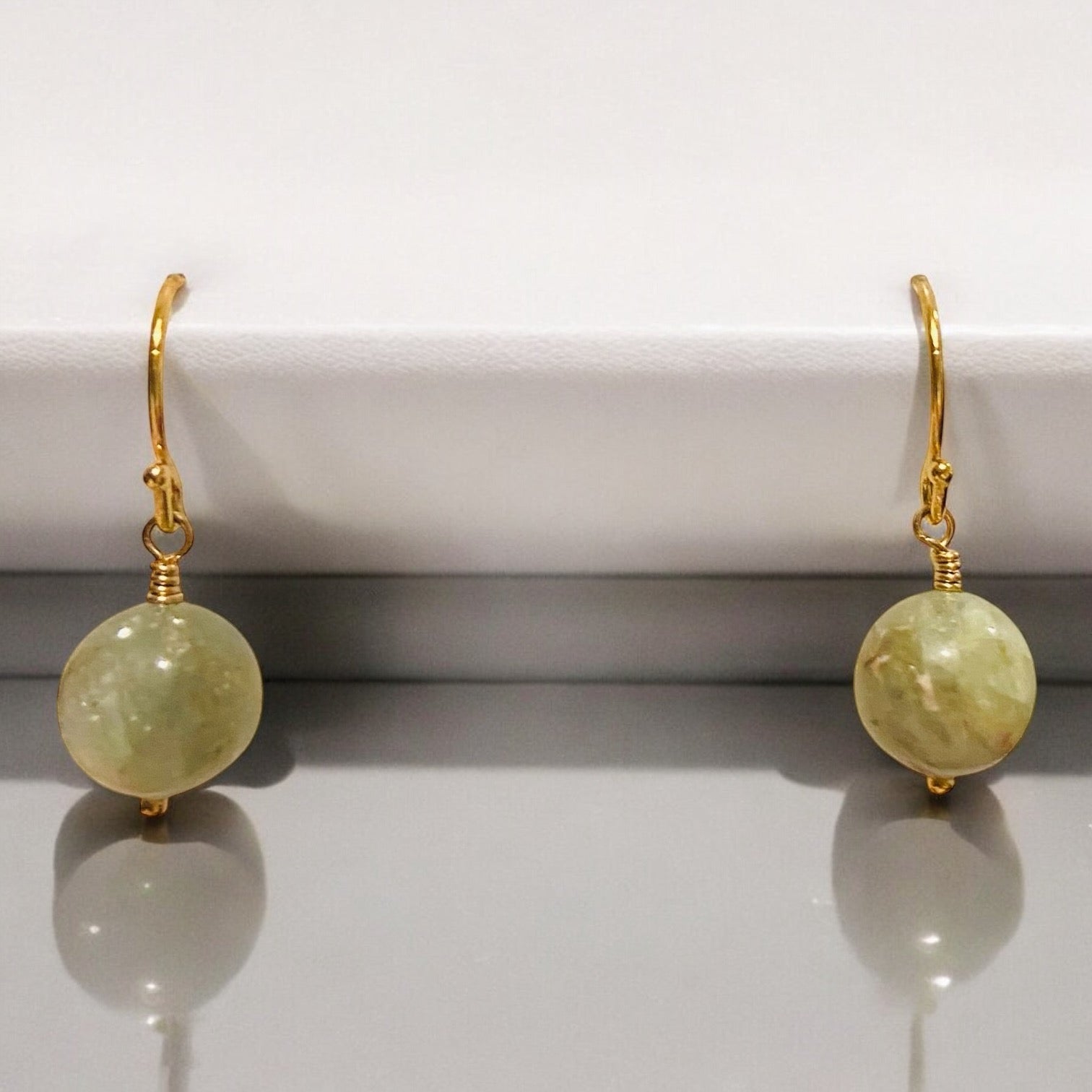 green kyanite gold-filled earrings