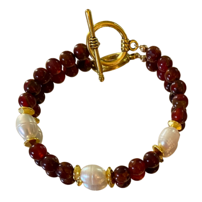 carnelian and pearl bracelet