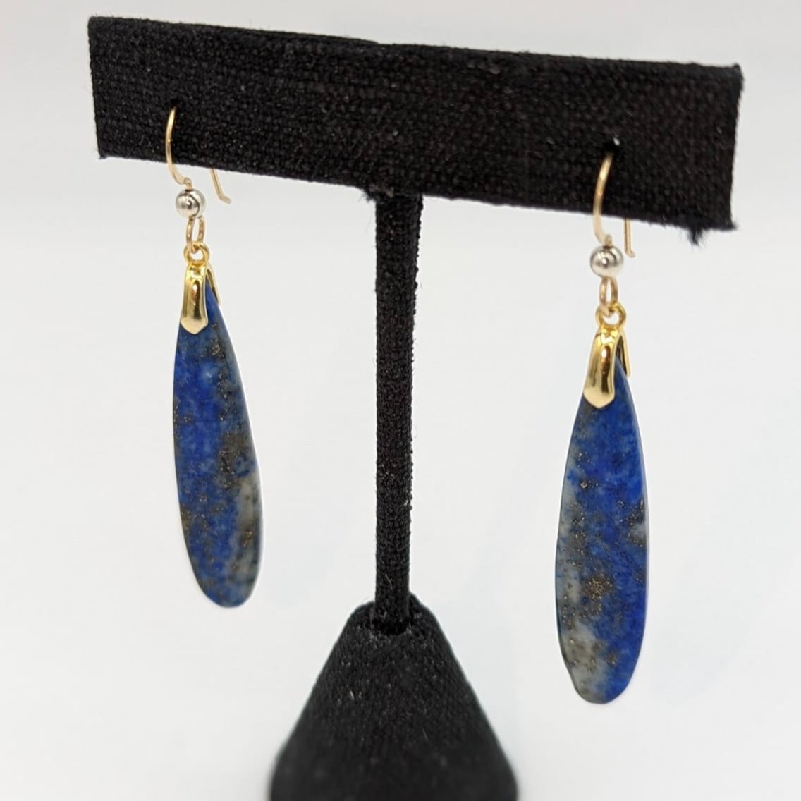 sideview of lapis earrings